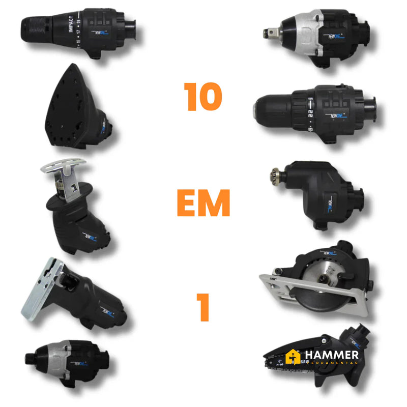 HAMMER™ - Kit Elétrico 10 em 1: Parafusadeira, Furadeira, Serra e Muito Mais [⚡OFERTA SÓ NA BLACK FRIDAY]