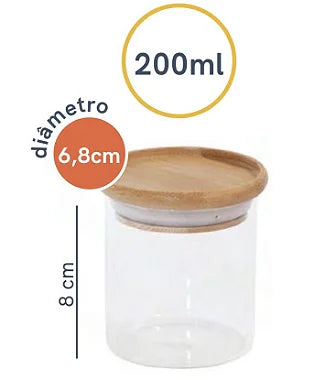 POTE EMPILHÁVEL DE BAMBU 200ML