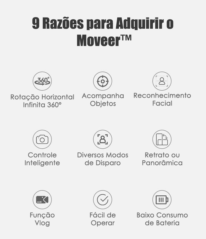 Suporte Inteligente para Celular – Sensor de Movimento, Rotação 360° – Moveer™