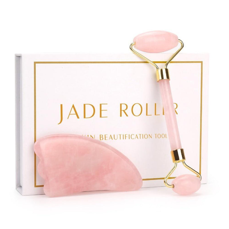 Massageador Facial Jade Roller + Gua Sha