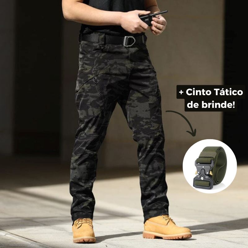 Calça Tática Militar Ultra Resistente e Impermeável + Cinto de Brinde