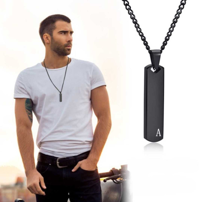 Colar Masculino Barra com Inicial Personalizada