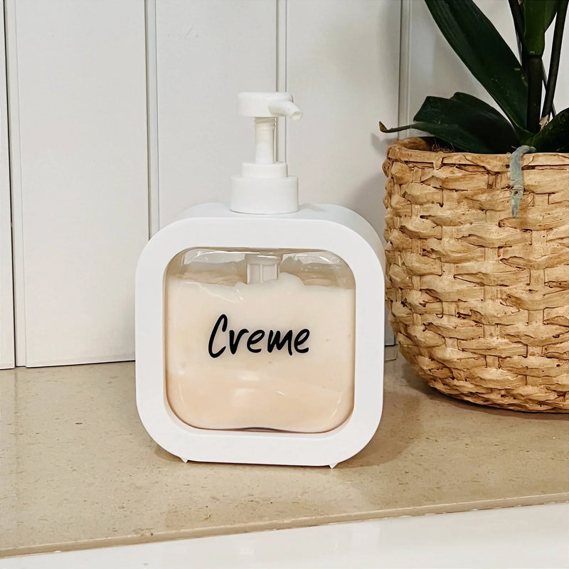 DISPENSER DE CREME WHITE SCRIPT PRETO 500ML