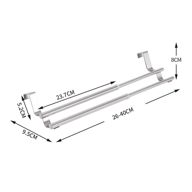 Porta Toalhas para Banheiro e Cozinha! Inox 2 toalhas com regulagem