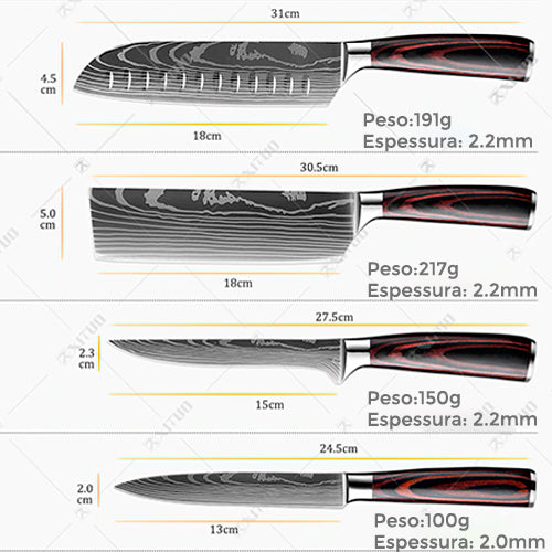 Faca Profissional Japonesa Xituo® – Conjuntos