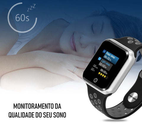 Smartwatch Esportivo, controle da saúde, notificações p/ android ou ios